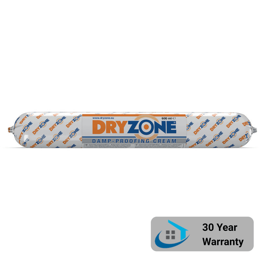 Single 600ml DryZone damp-proofing cream tube for treating rising damp in masonry walls