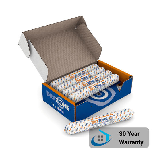 DryZone Box of 10 x 600ml damp-proofing cream tubes for rising damp treatment